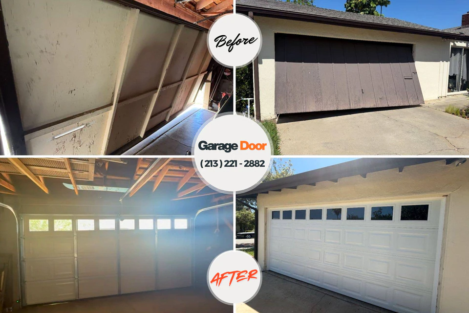 Before and after: garage door repair Wilderness Rim, WA